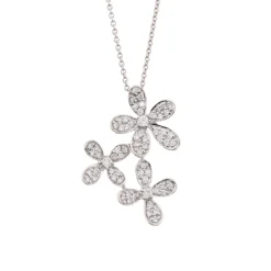 New Diamantanheng med blomster 0,53 ct Halssmykker