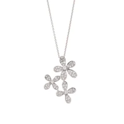 New Diamantanheng med blomster 0,53 ct Halssmykker