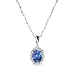 Discount Diamantanheng med tanzanitt 0,12 ct Halssmykker