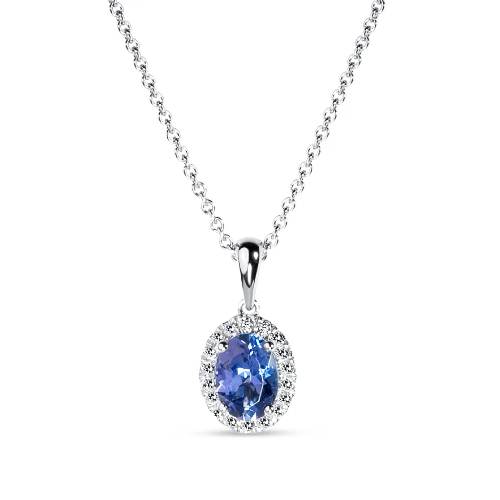 Discount Diamantanheng med tanzanitt 0,12 ct Halssmykker