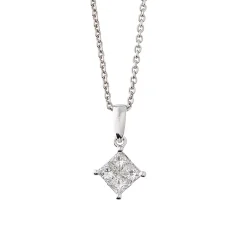 Outlet Diamantanheng Princess cut 0,28ct Halssmykker