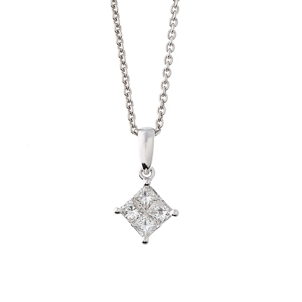 Outlet Diamantanheng Princess cut 0,28ct Halssmykker