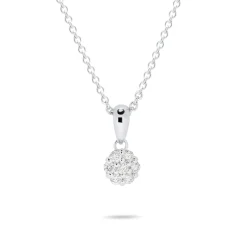 Clearance Diamantanheng rosett i hvitt gull 0,10 ct Halssmykker