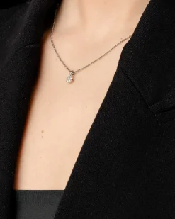 Clearance Diamantanheng rosett i hvitt gull 0,10 ct Halssmykker