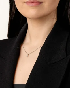 Clearance Diamantanheng rosett i hvitt gull 0,10 ct Halssmykker