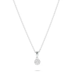 Clearance Diamantanheng rosett i hvitt gull 0,10 ct Halssmykker