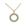 Online Diamantanheng sirkel gult gull 0,19 ct Halssmykker