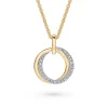 Clearance Diamantanheng sirkler 0,13 ct gult og hvitt gull Halssmykker