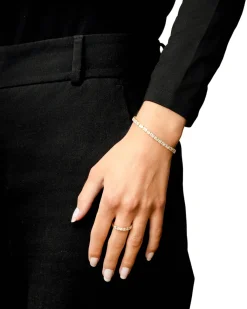 Outlet Diamantarmbånd i gult gull 3,71 ct Armbånd