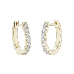 Discount Diamantcreoler 0,50 ct gult gull Ørepynt