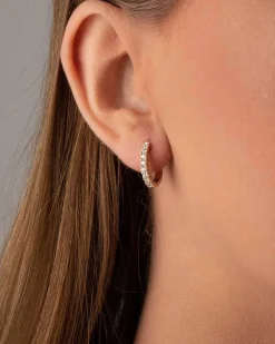 Discount Diamantcreoler 0,50 ct gult gull Ørepynt