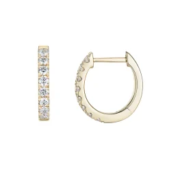 Discount Diamantcreoler 0,50 ct gult gull Ørepynt