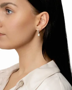 Discount Diamantcreoler 0,50 ct gult gull Ørepynt