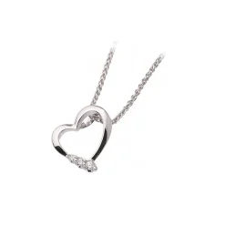 Fashion Diamanthjerte 3 stener 0,03ct Halssmykker