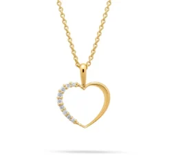 Online Diamanthjerte gult gull 0,07 ct Halssmykker