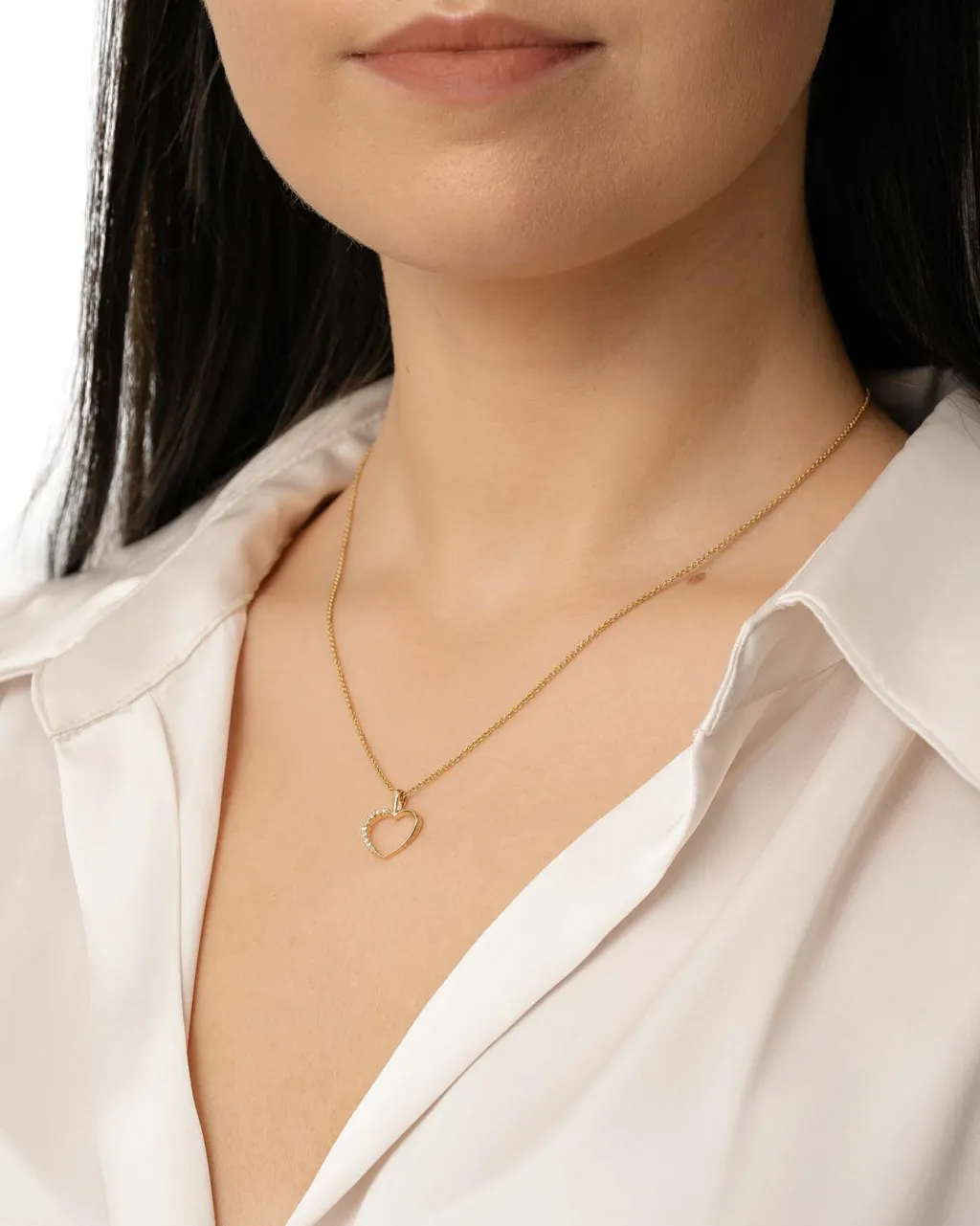 Online Diamanthjerte gult gull 0,07 ct Halssmykker