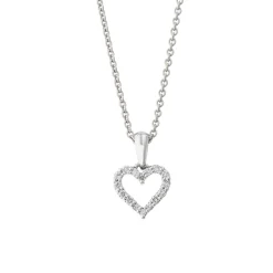 Online Diamanthjerte hvitt gull 0,09 ct Halssmykker