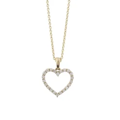 Clearance Diamanthjerte i gult gull 0,25 ct Halssmykker