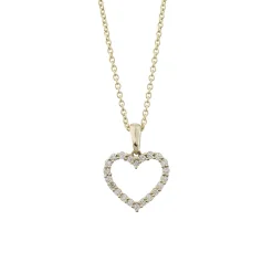 Hot Diamanthjerte i gult gull 0,15 ct Halssmykker