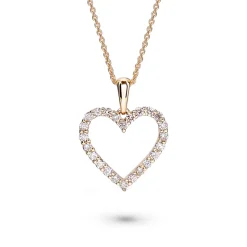 Hot Diamanthjerte i gult gull 0,50 ct Halssmykker