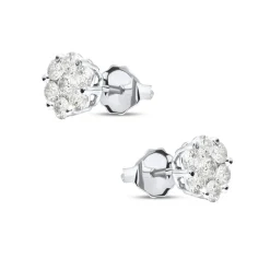 Outlet Diamantøredobber rosetter 0,80ct Ørepynt