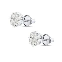 Outlet Diamantøredobber rosetter 0,80ct Ørepynt
