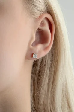 Discount Diamantørepynt gult gull 0,56 ct Princess cut Ørepynt