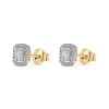 New Diamantørepynt i gult gull 0,18 ct brillianter og baguetteslip Ørepynt