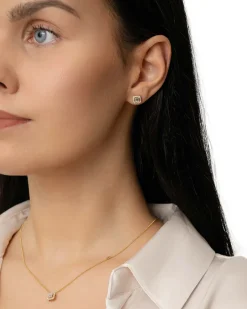 Discount Diamantørepynt i gult gull 0,33 ct baguett og brillianter Ørepynt