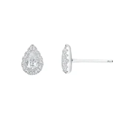 New Diamantørepynt i hvitt gull dråpeformet 0,49 ct Ørepynt