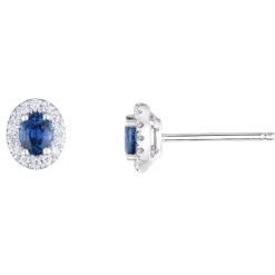 Sale Diamantørepynt med safir Ørepynt