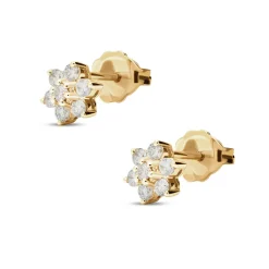 Hot Diamantørepynt rosett gult gull 0,33 ct Ørepynt