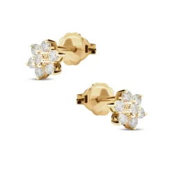 Hot Diamantørepynt rosett gult gull 0,33 ct Ørepynt