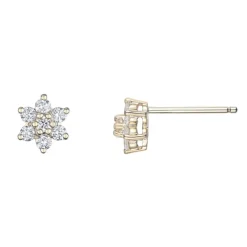 Hot Diamantørepynt rosett gult gull 0,33 ct Ørepynt
