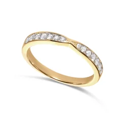 Sale Diamantring 0,26 ct band ring i gult gull Ringer