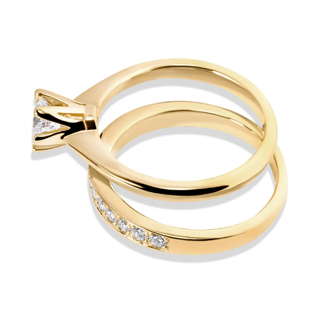 Sale Diamantring 0,26 ct band ring i gult gull Ringer