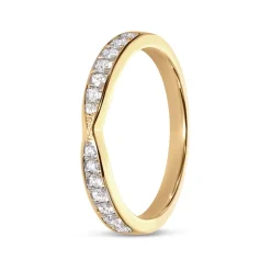 Sale Diamantring 0,26 ct band ring i gult gull Ringer