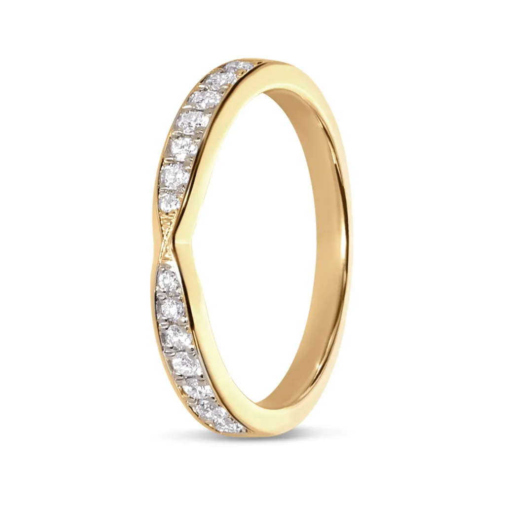 Sale Diamantring 0,26 ct band ring i gult gull Ringer