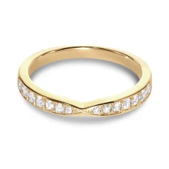 Sale Diamantring 0,26 ct band ring i gult gull Ringer