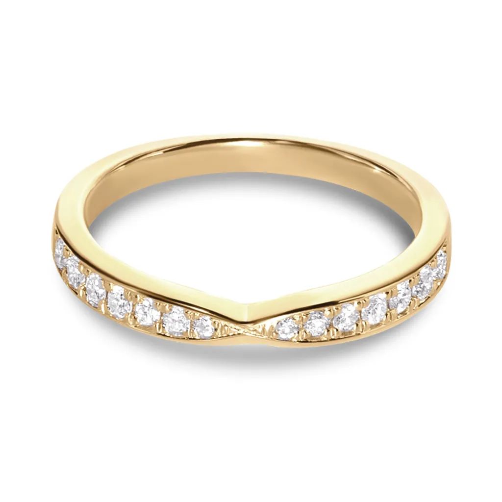 Sale Diamantring 0,26 ct band ring i gult gull Ringer