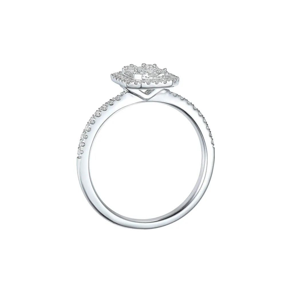 Fashion Diamantring 0,50 ct med baguettslip, brillianter og princess cut Ringer