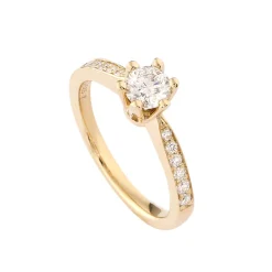 Sale Diamantring 1,20 ct TW/VS i gult gull Elegance Exclusive Ringer