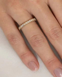 Hot Diamantring gult gull - Full Eternity Venice 1,00 ct Ringer