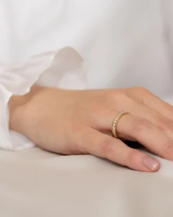 Sale Diamantring gult gull - Positano full 1,00 ct Ringer