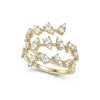 Online Diamantring i gult gull 3 rader 0,98 ct Ringer