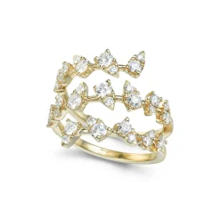 Online Diamantring i gult gull 3 rader 0,98 ct Ringer
