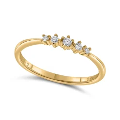 Discount Diamantring i gult gull 0,08 ct Ringer