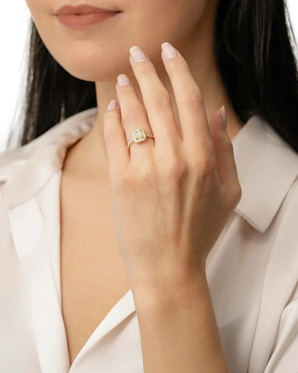 Discount Diamantring i gult gull 0,70+0,30 ct Ringer