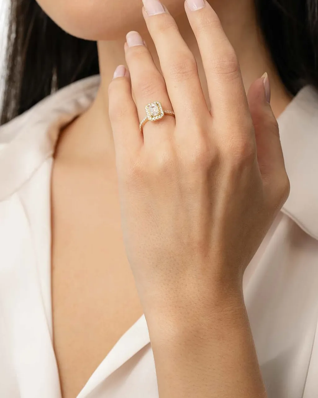 Discount Diamantring i gult gull 0,70+0,30 ct Ringer