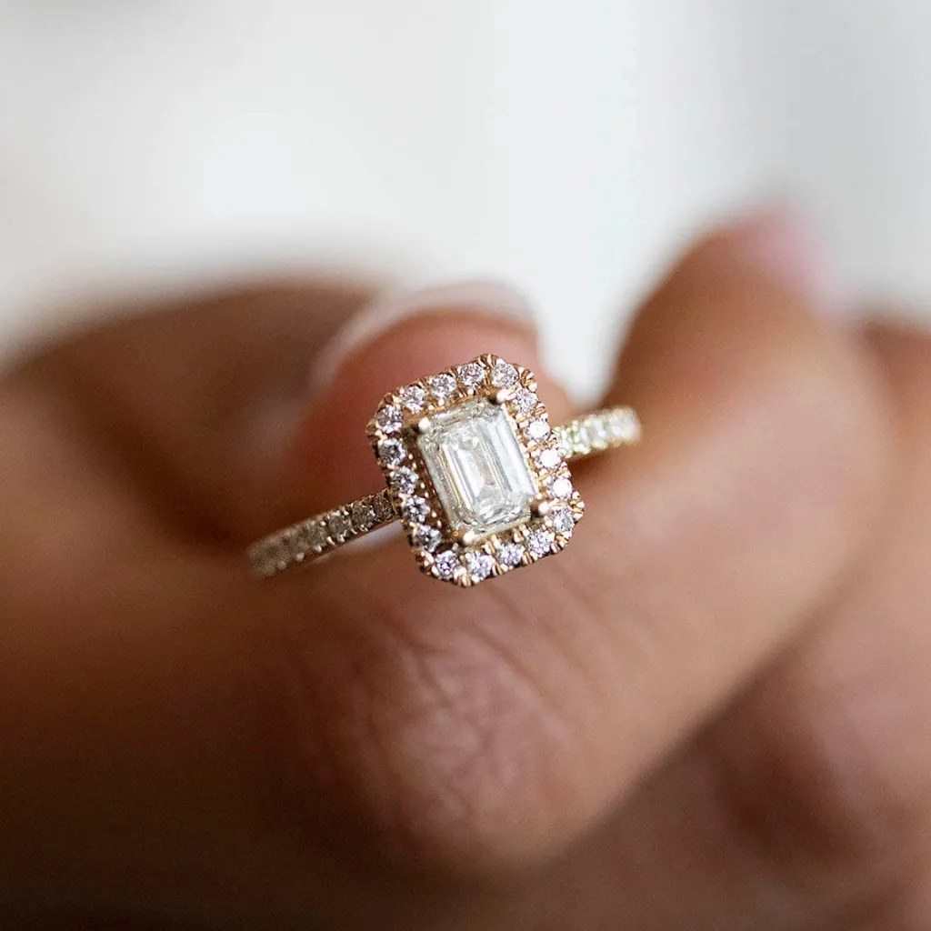 Discount Diamantring i gult gull 0,70+0,30 ct Ringer